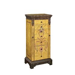 L Powell Powell Masterpiece Antique Parchment Hand Painted Jewelry Armoire