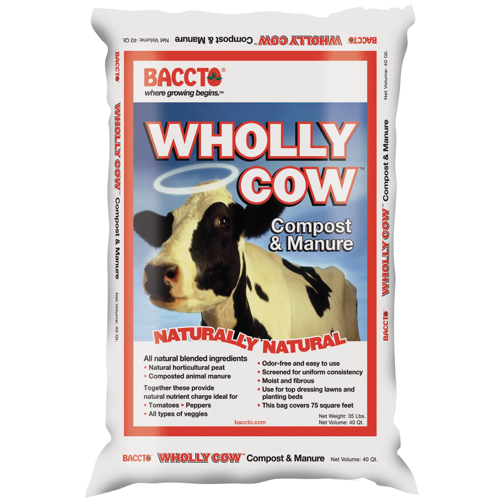 Michigan Peat MPC1640 Wholly Cow Compost & Manure - 40 quart