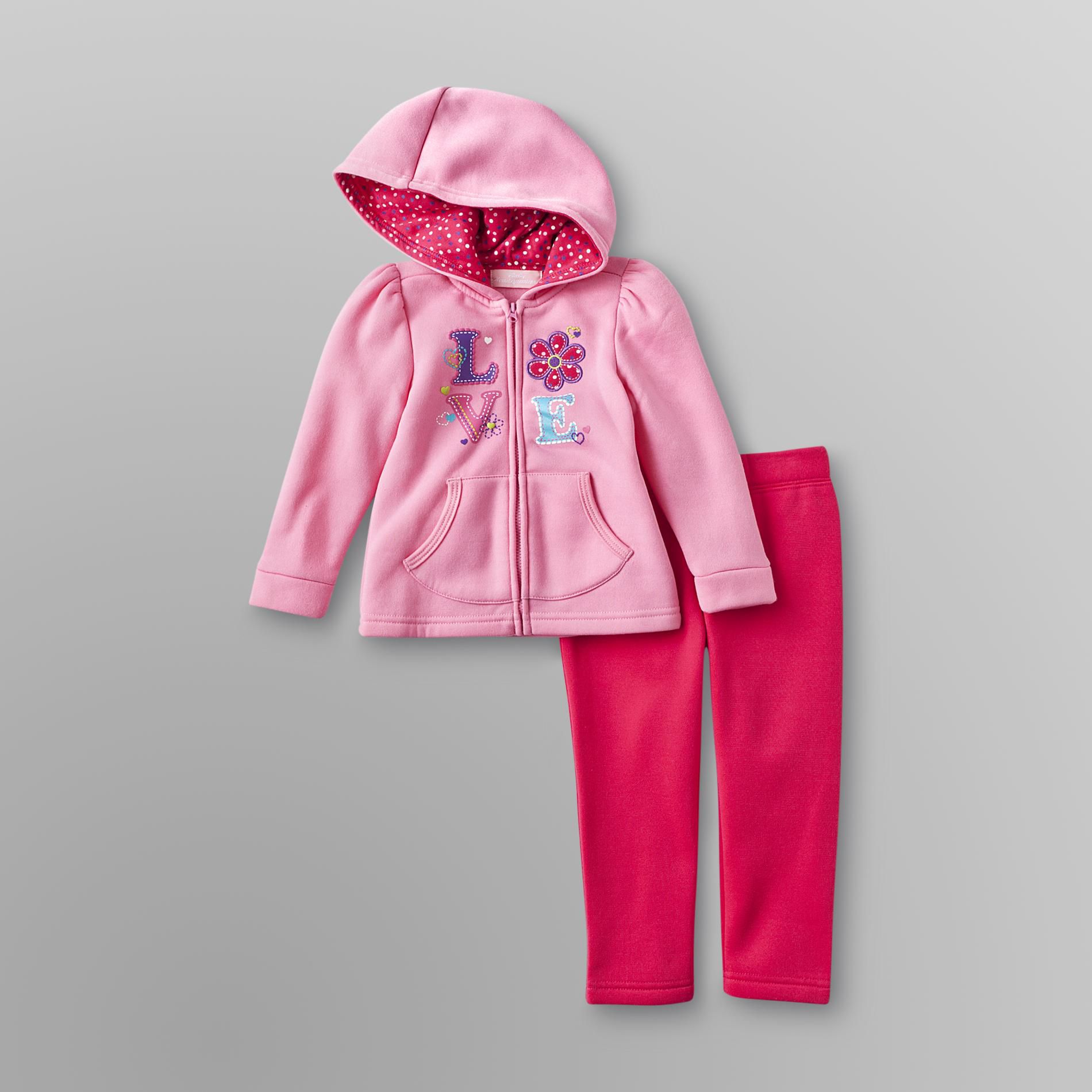 Kids Headquarters Infant Girl's Hoodie Jacket & Sweatpants - Love