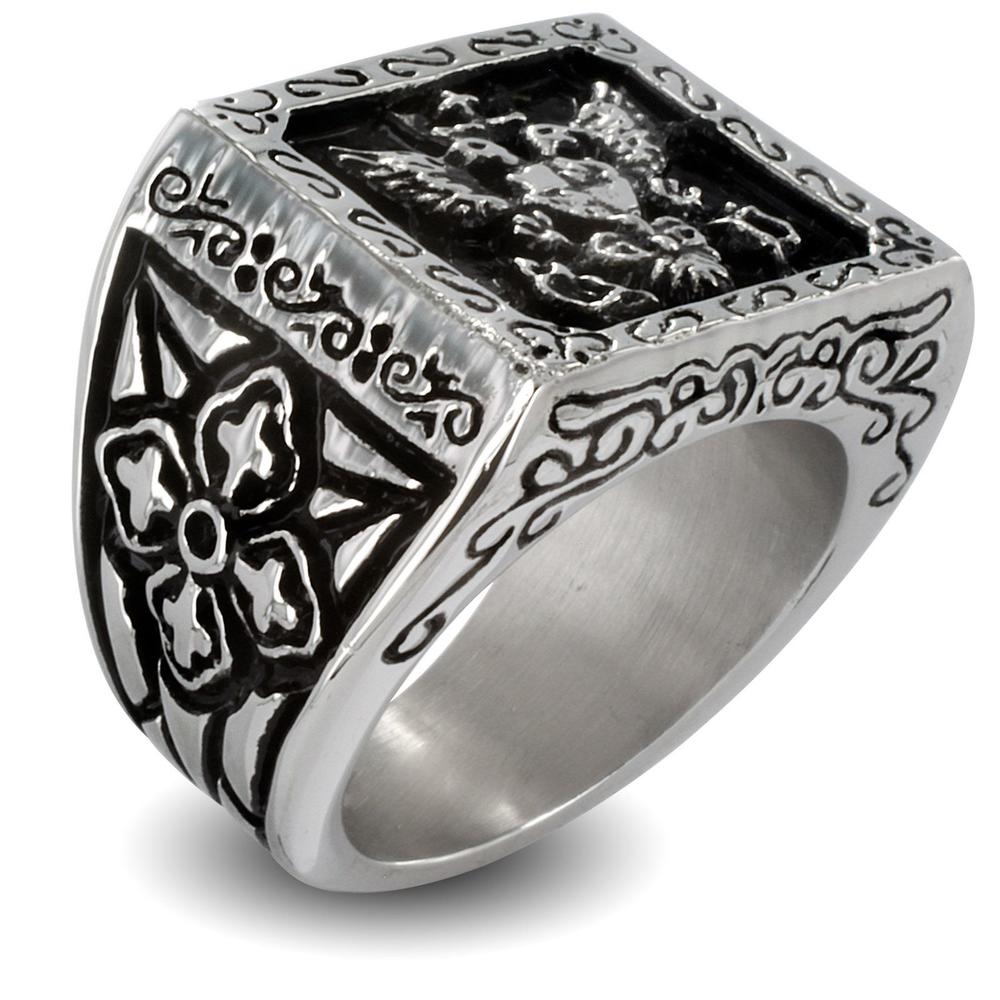 West Coast Jewelry Stainless Steel Royal Empire Shield Ring