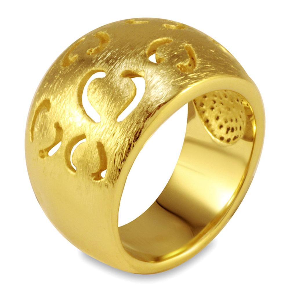 West Coast Jewelry Goldplated Stainless Steel Cutout Heart Ring