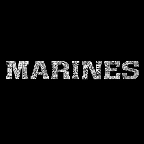 Los Angeles Pop Art Women's Word Art V-Neck T-Shirt - Lyrics To The Marines Hymn Online Exclusive