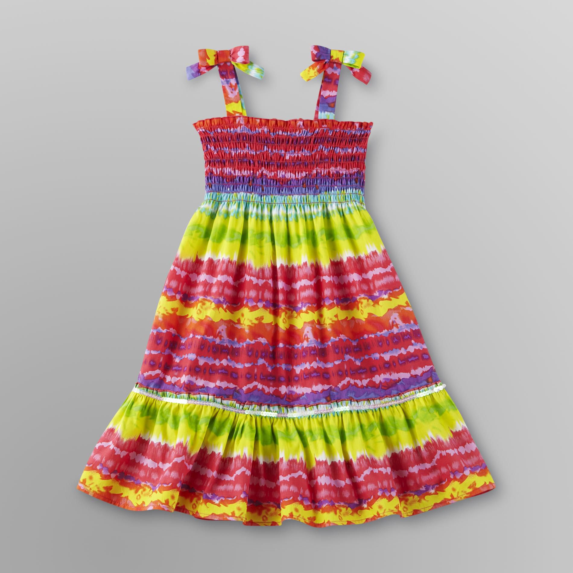 Basic Editions Girl's Smocked Sundress - Tie-Dye