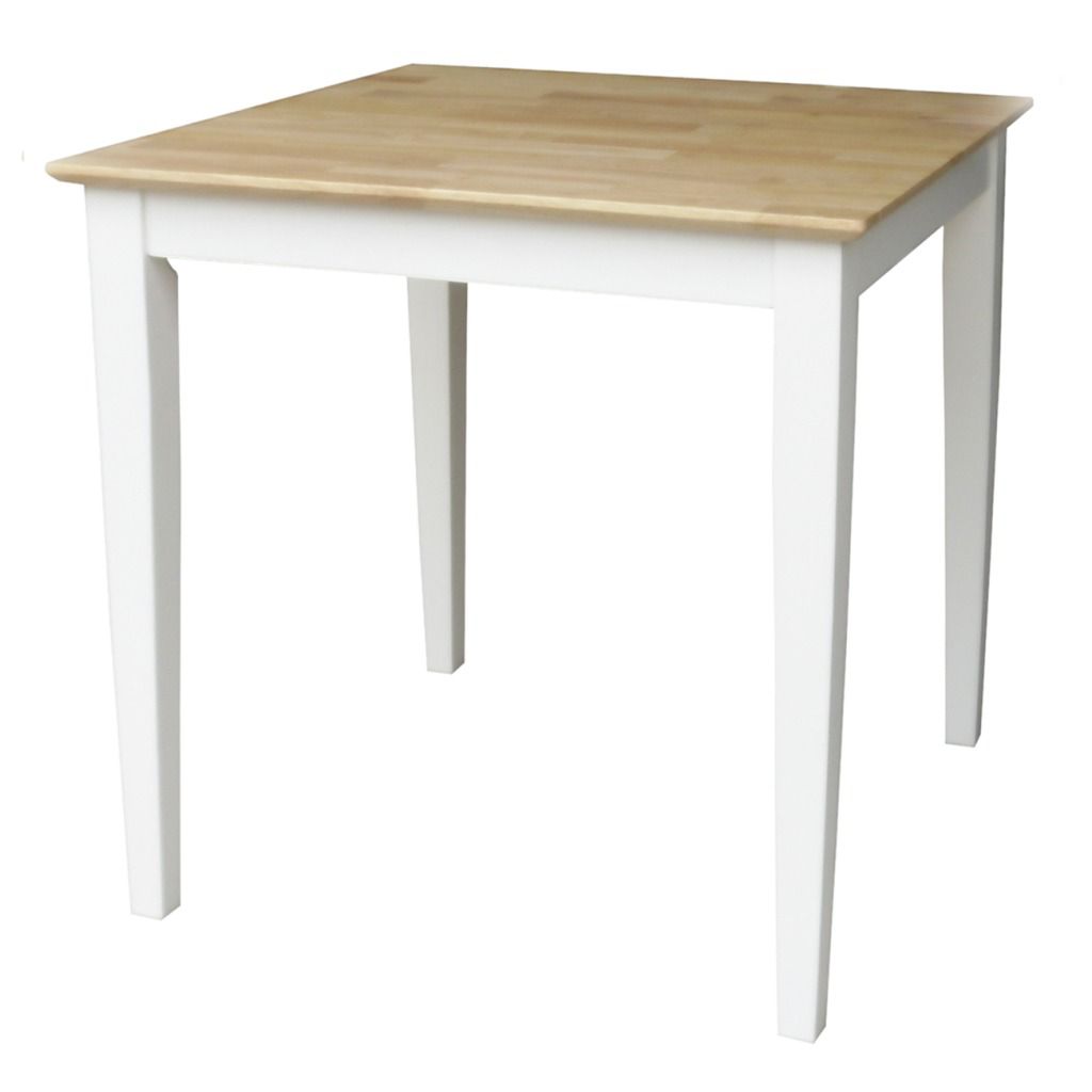 International Concepts Solid Wood Table with Shaker Legs in White/Natural
