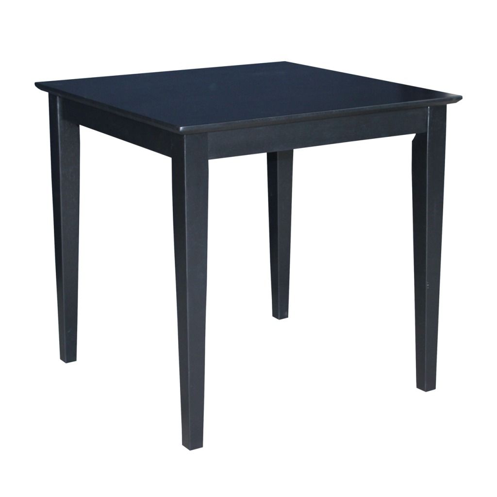 International Concepts Solid Wood Table with Shaker Legs in Black  30 in x 30 in x 30 in
