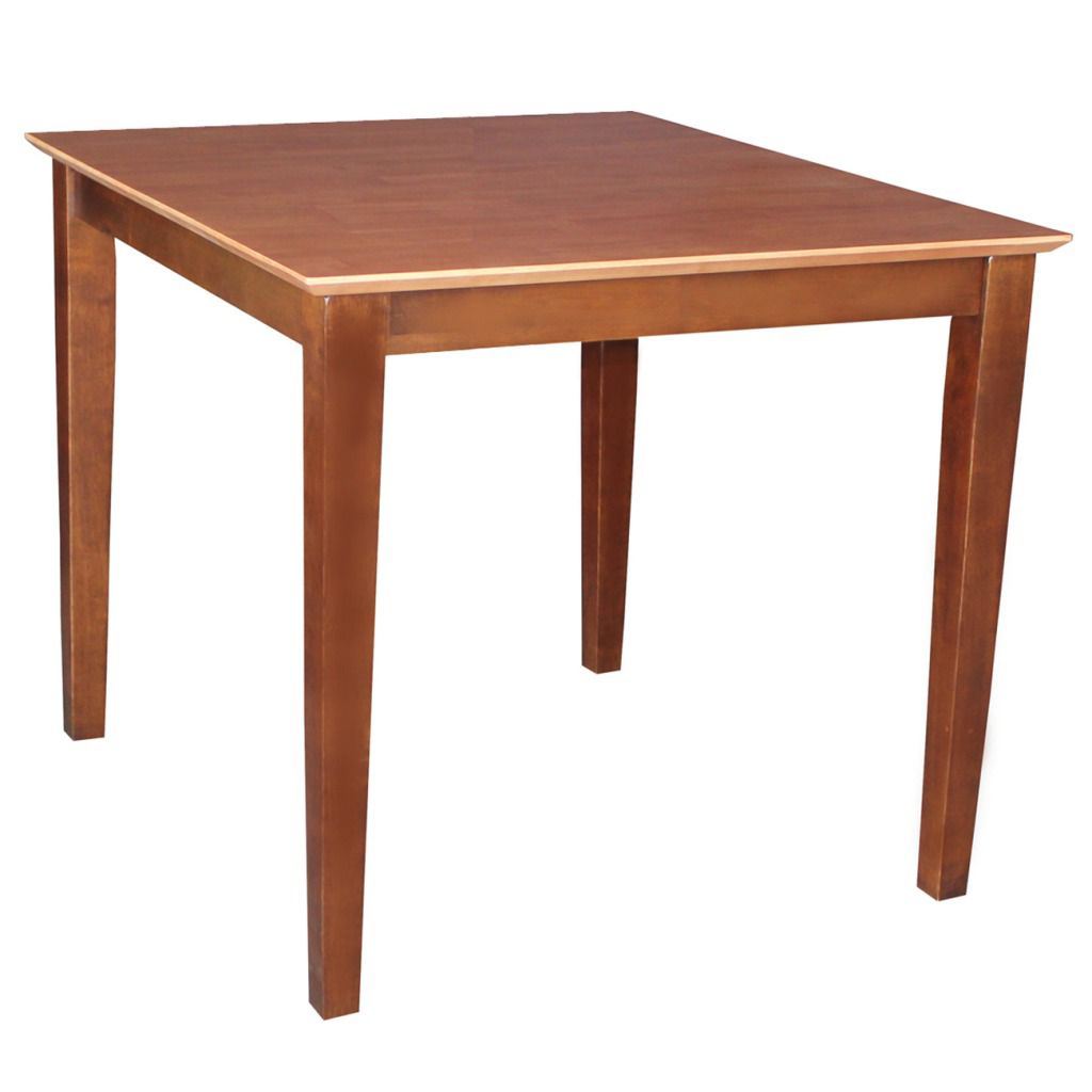 International Concepts Solid Wood Table with Shaker Legs in Cinnemon/Espresso  30 in x 30 in x 30 in