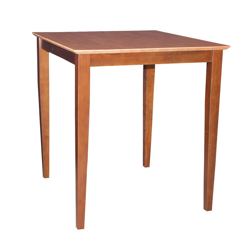 International Concepts Solid Wood Table with Shaker Legs in Cinnemon/Espresso  30 in x 30 in x 36 in
