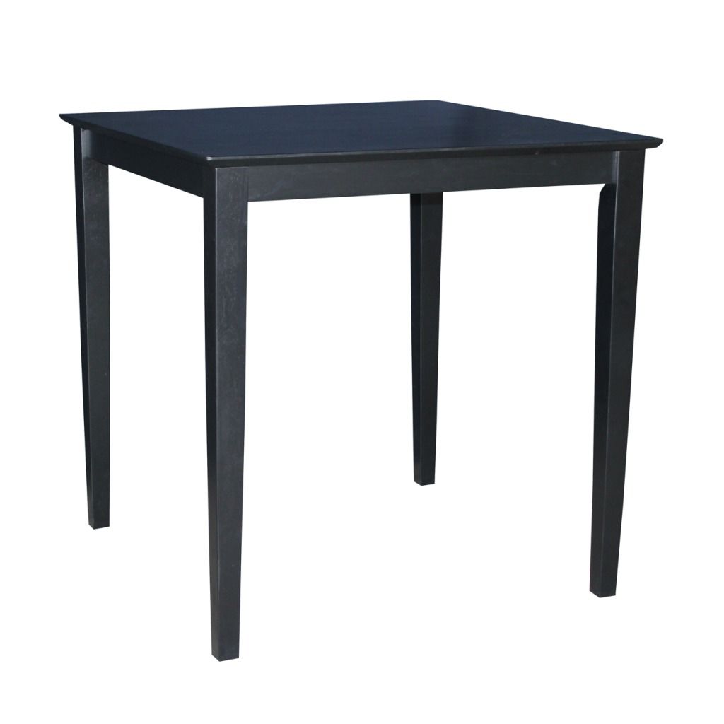 International Concepts Solid Wood Table with Shaker Legs in Black  36 in x 36 in x 36 in