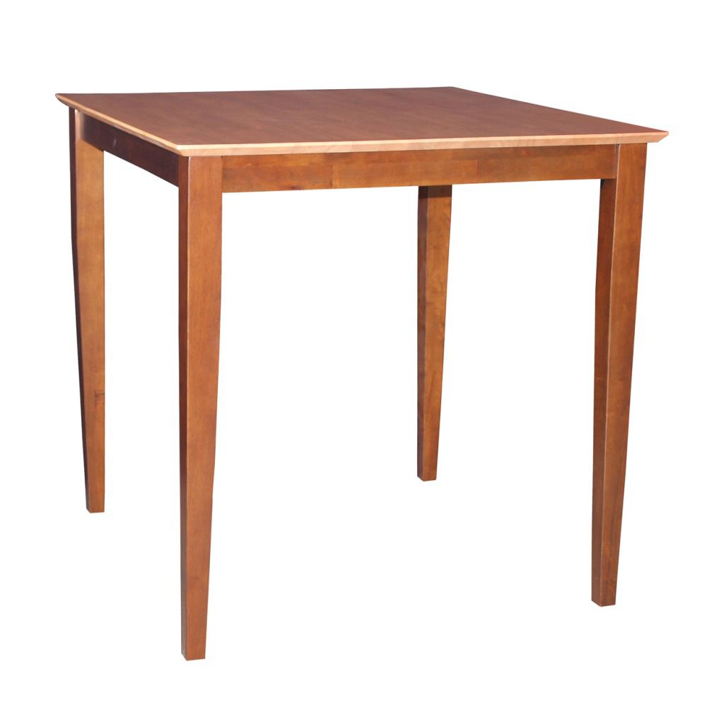 International Concepts Solid Wood Table with Shaker Legs in Cinnemon/Espresso  36 in x 36 in x 36 in