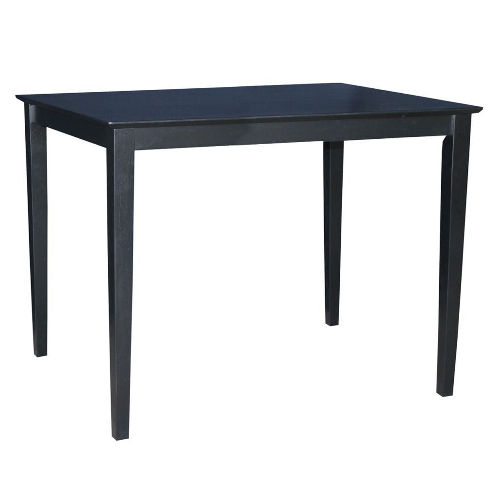 International Concepts Solid Wood Table with Shaker Legs in Black  48 in x 30 in x 36 in
