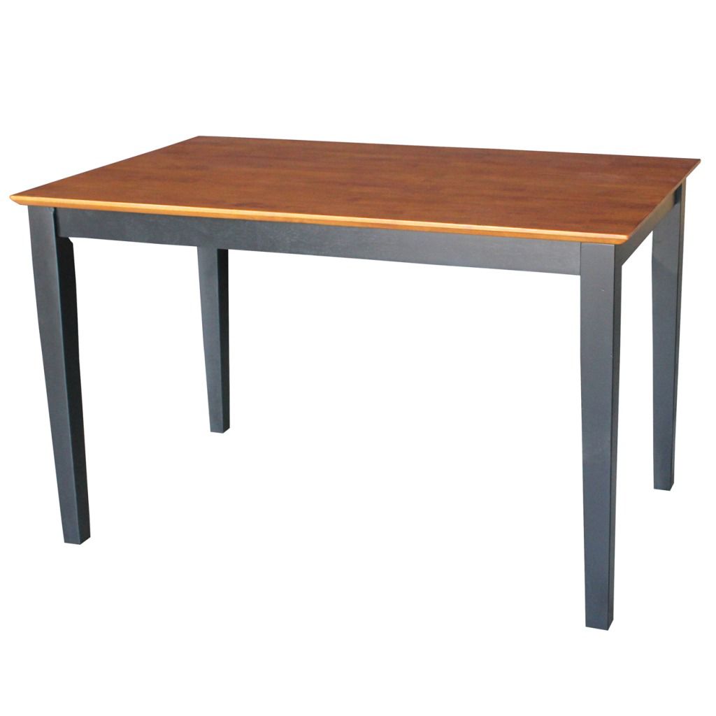 International Concepts Solid Wood Table with Shaker Legs in Black/Cherry  48 in x 30 in x 30 in