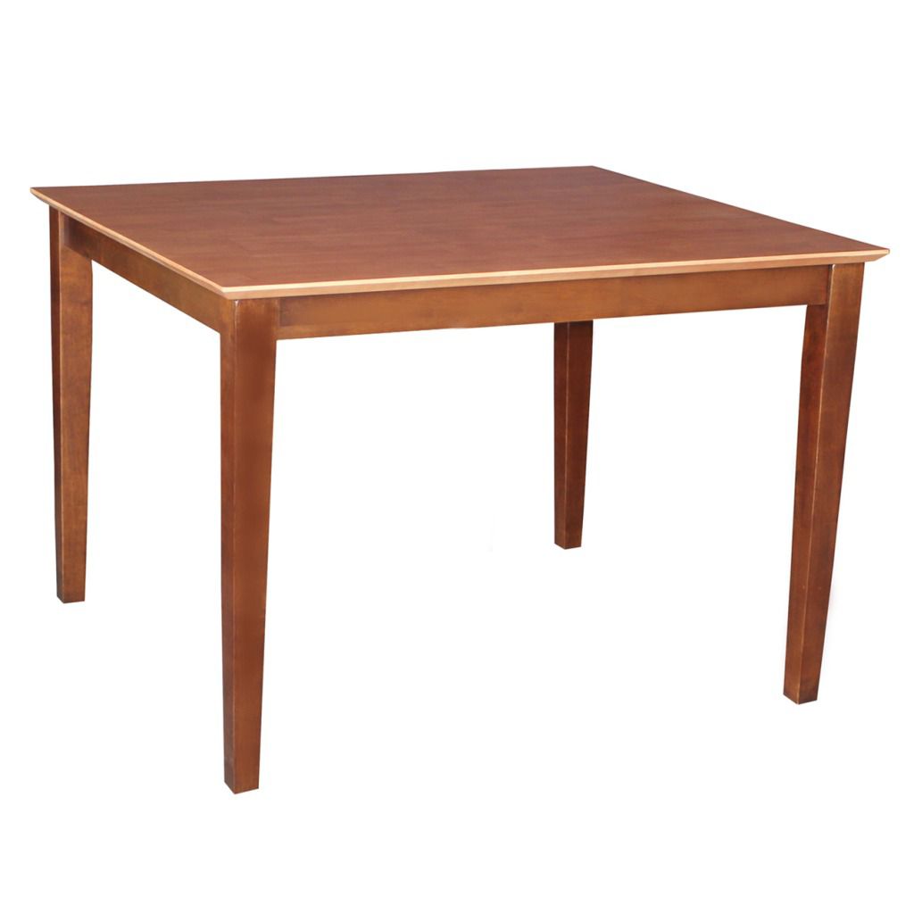International Concepts Solid Wood Table with Shaker Legs in Cinnemon/Espresso  48 in x 30 in x 30 in
