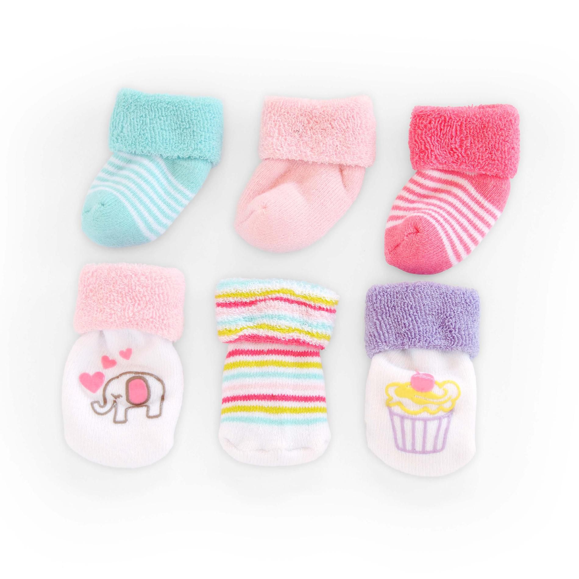 Carter's 0-3 Months Infant Girl&#8217;s Socks Wardrobe 6 Pack