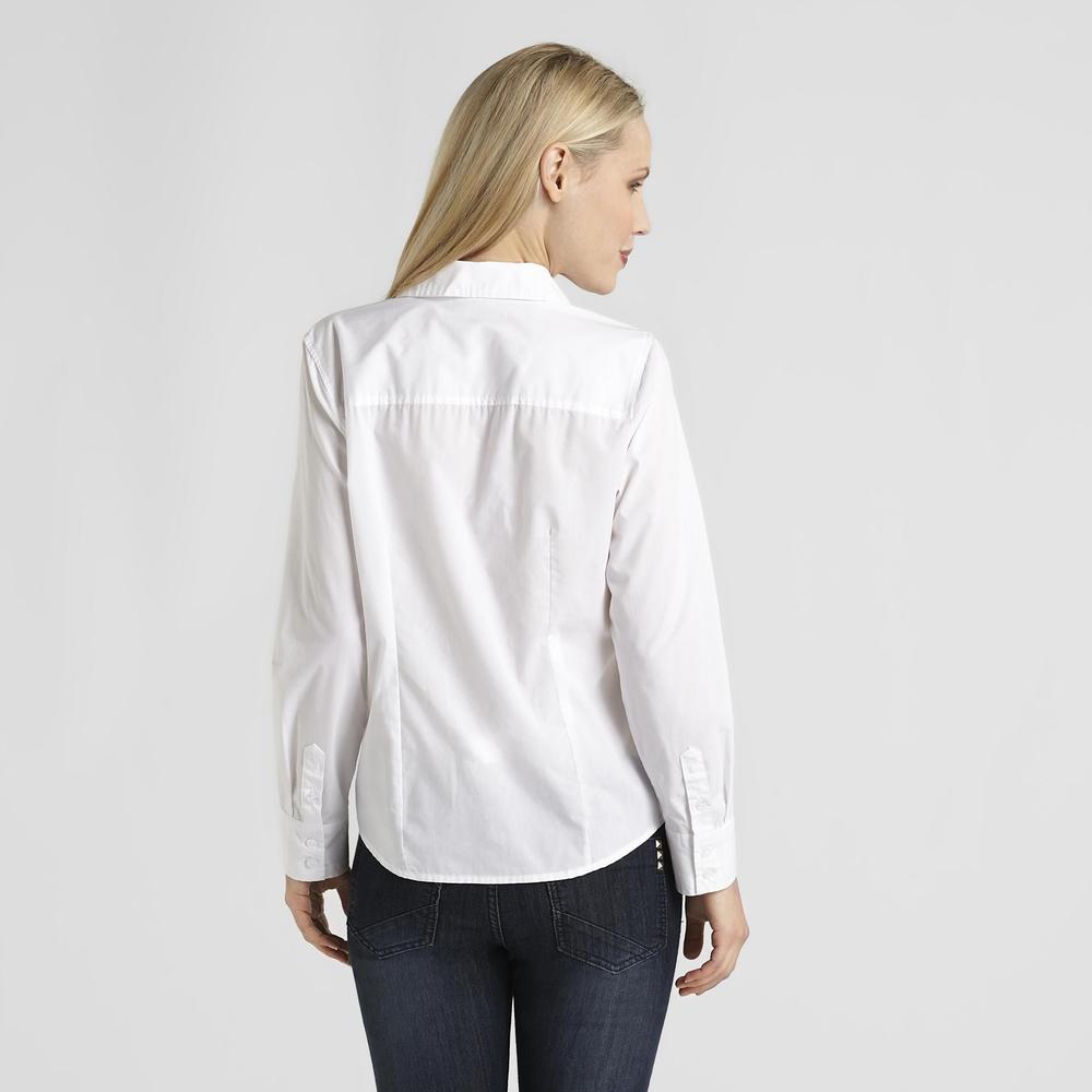 Basic Editions Women's Easy-Care Shaped Shirt