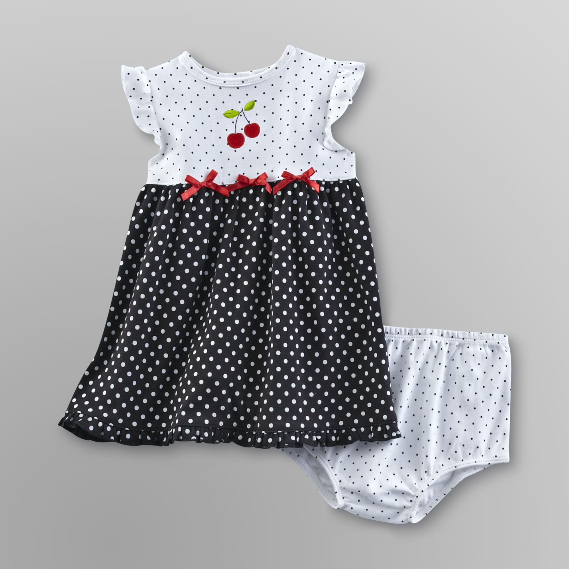 Welcome to the World Infant Girl's Polka Dot Dress - Cherries