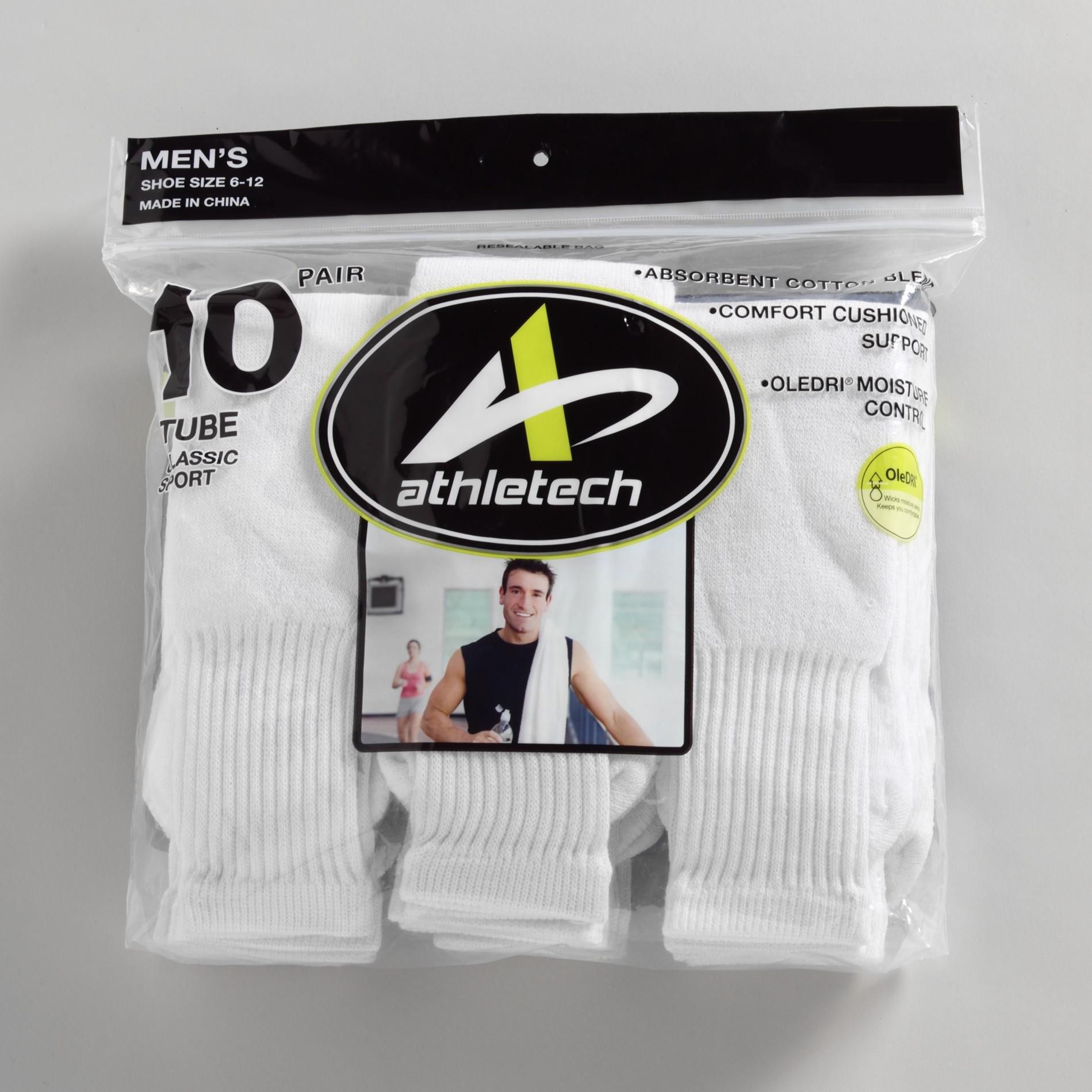 Athletech Men's 10 Pair Classic Sport Tube Socks