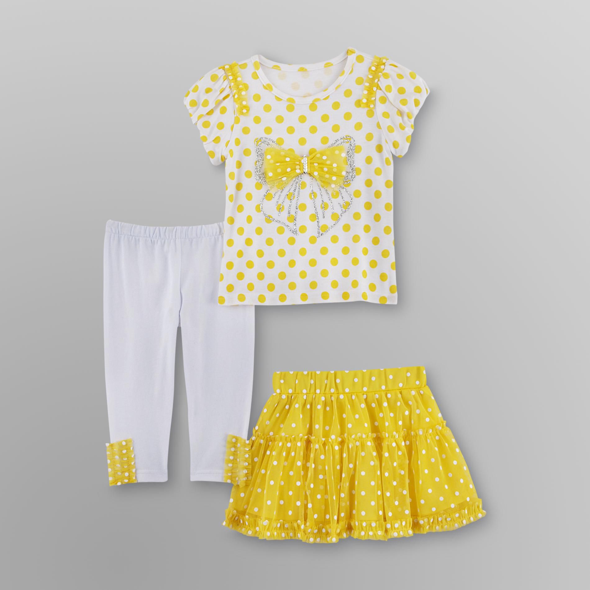 WonderKids Infant & Toddler Girl's Top  Skirt & Leggings - Polka Dot