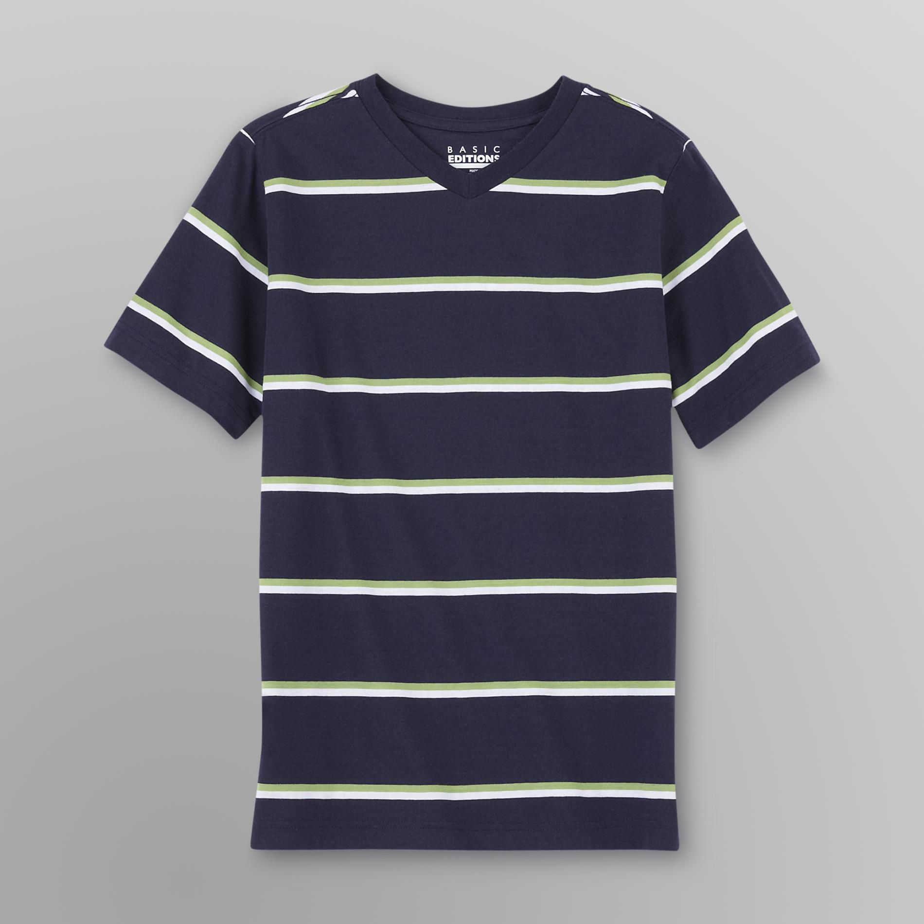 Basic Editions Boy's V-neck T-Shirt - Stripes