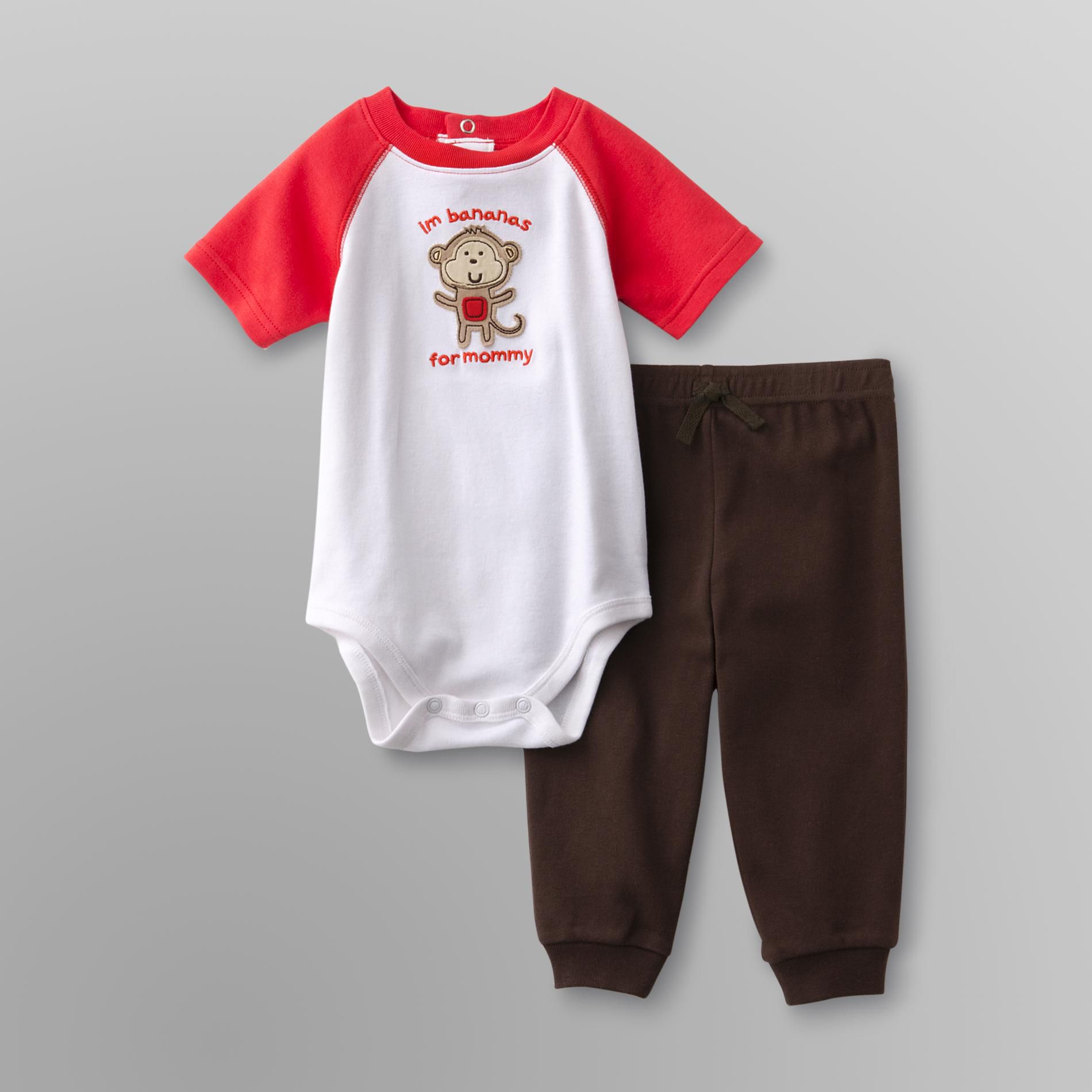 Small Wonders Newborn Boy's Bodysuit & Pants Set - Monkey