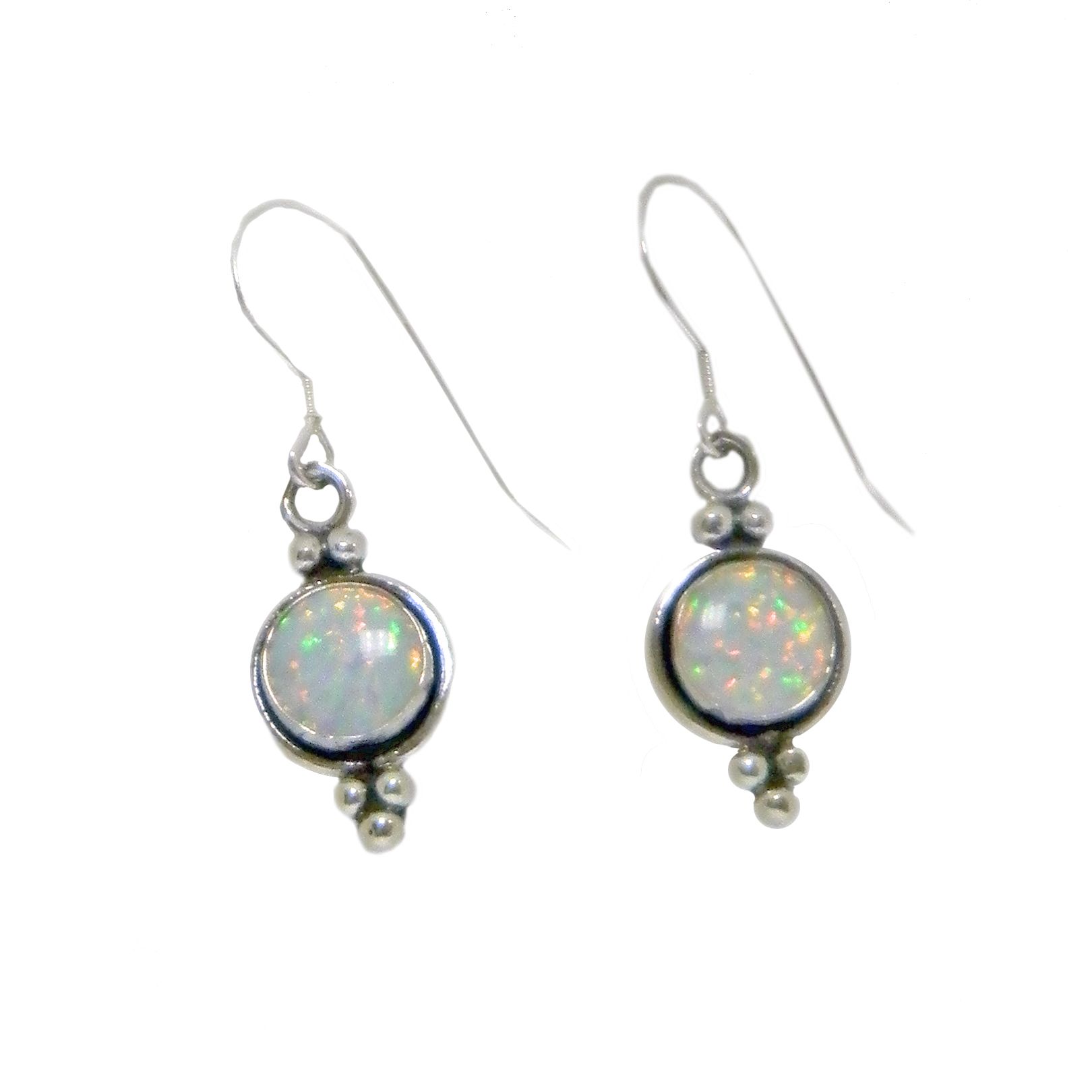 Artisan Handicrafts Silvery Opal Earrings