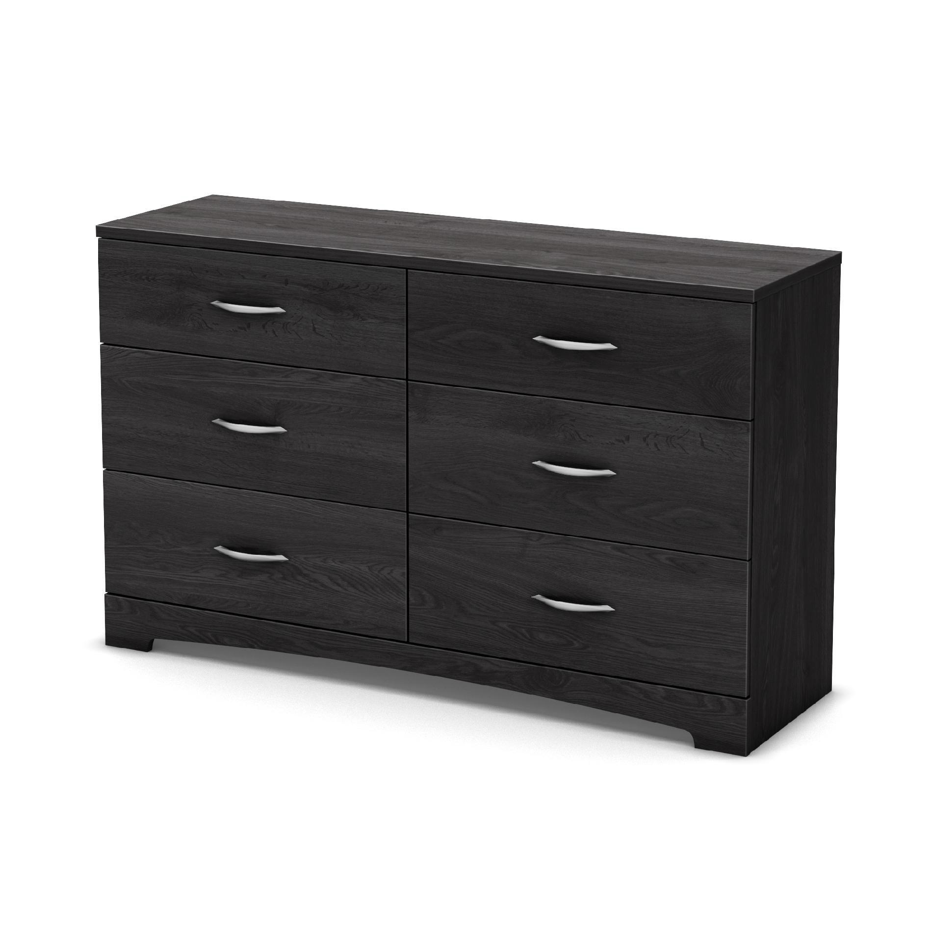 South Shore Step One 6-Drawer Double Dresser, Gray Oak