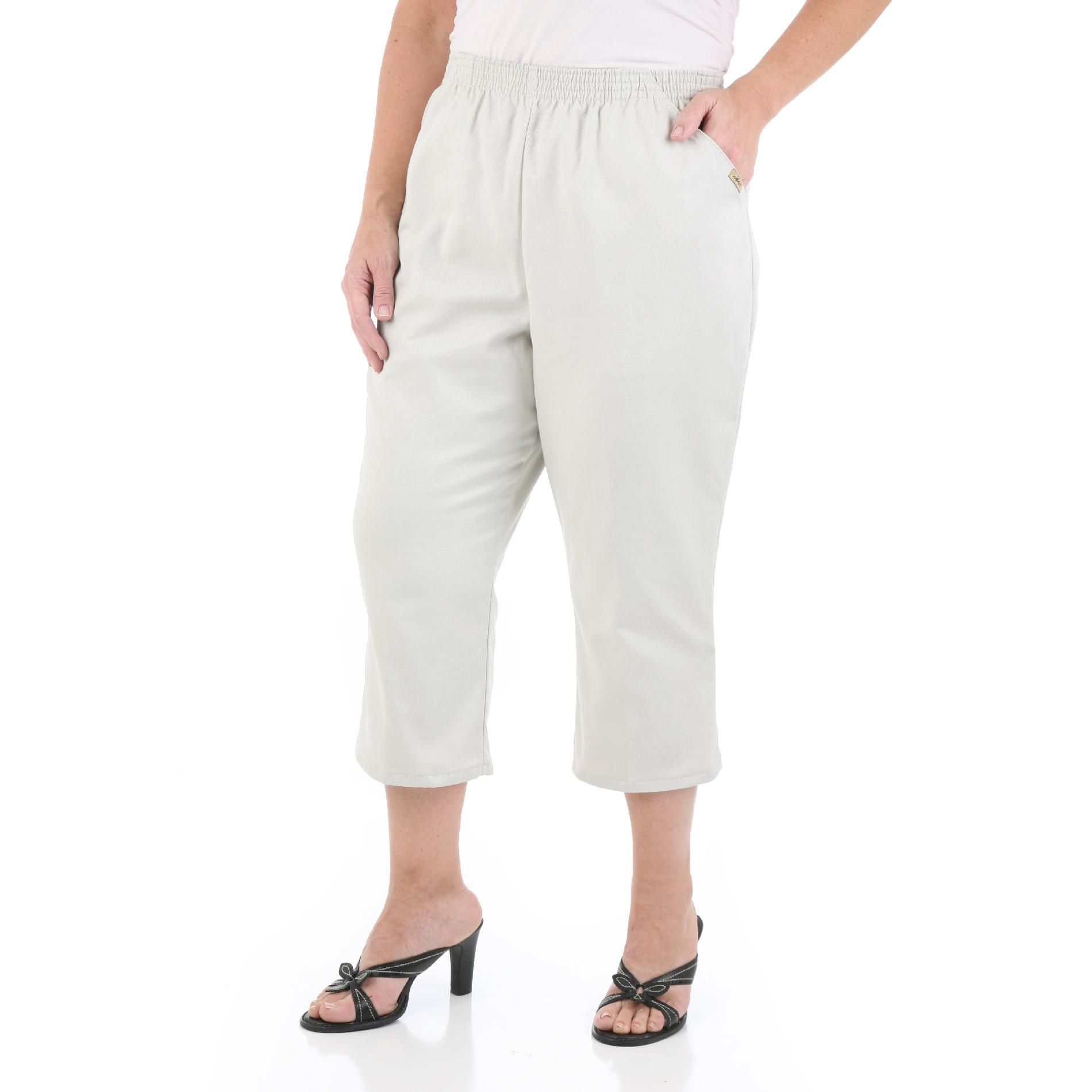 Chic Women&#8217;s Plus Pants Capri Cotton Stretch
