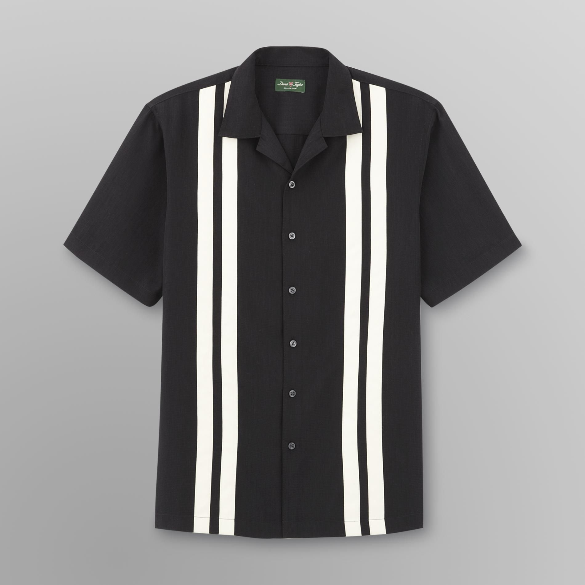 David Taylor Collection Men's Camp Shirt - Vertical Stripe
