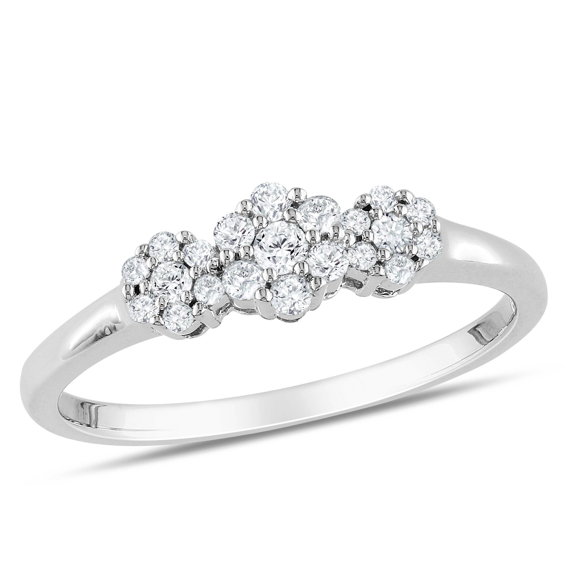 Amour Sterling Silver 1/4 CT Diamond  Fashion Ring (I3)