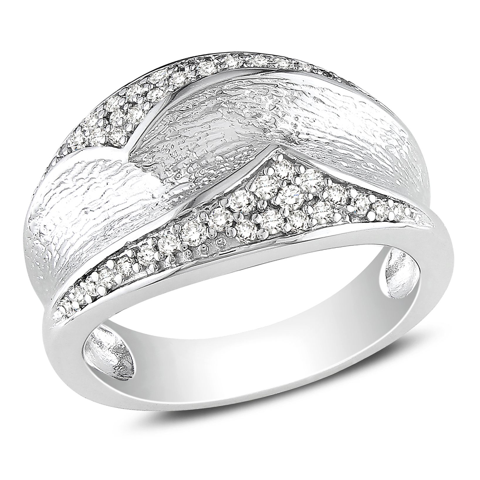 Amour Sterling Silver 1/4 CT Diamond Fashion Ring  (GH I3)