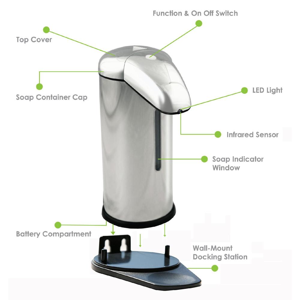 ITOUCHLESS 16oz Stainless Steel Automatic Sensor Soap Dispenser