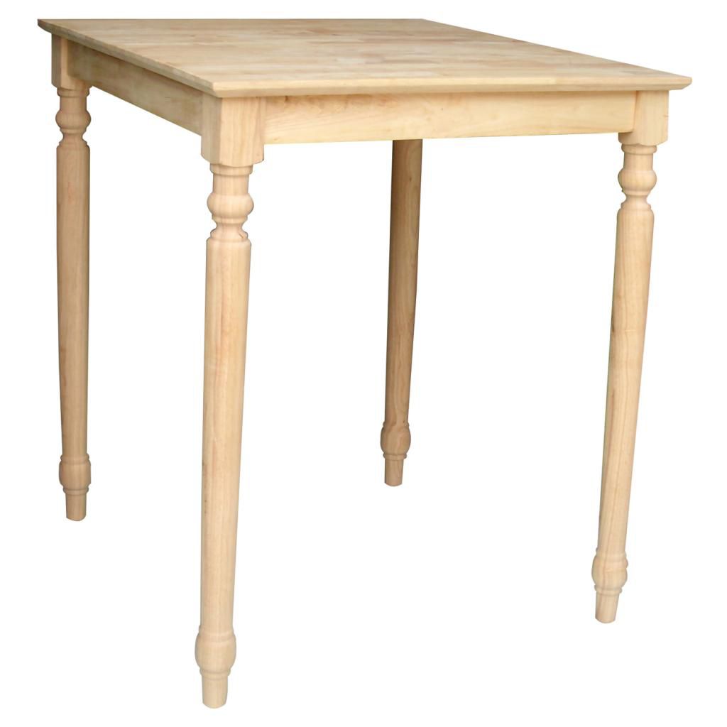 International Concepts Solid Wood Top Table with Turned Legs
