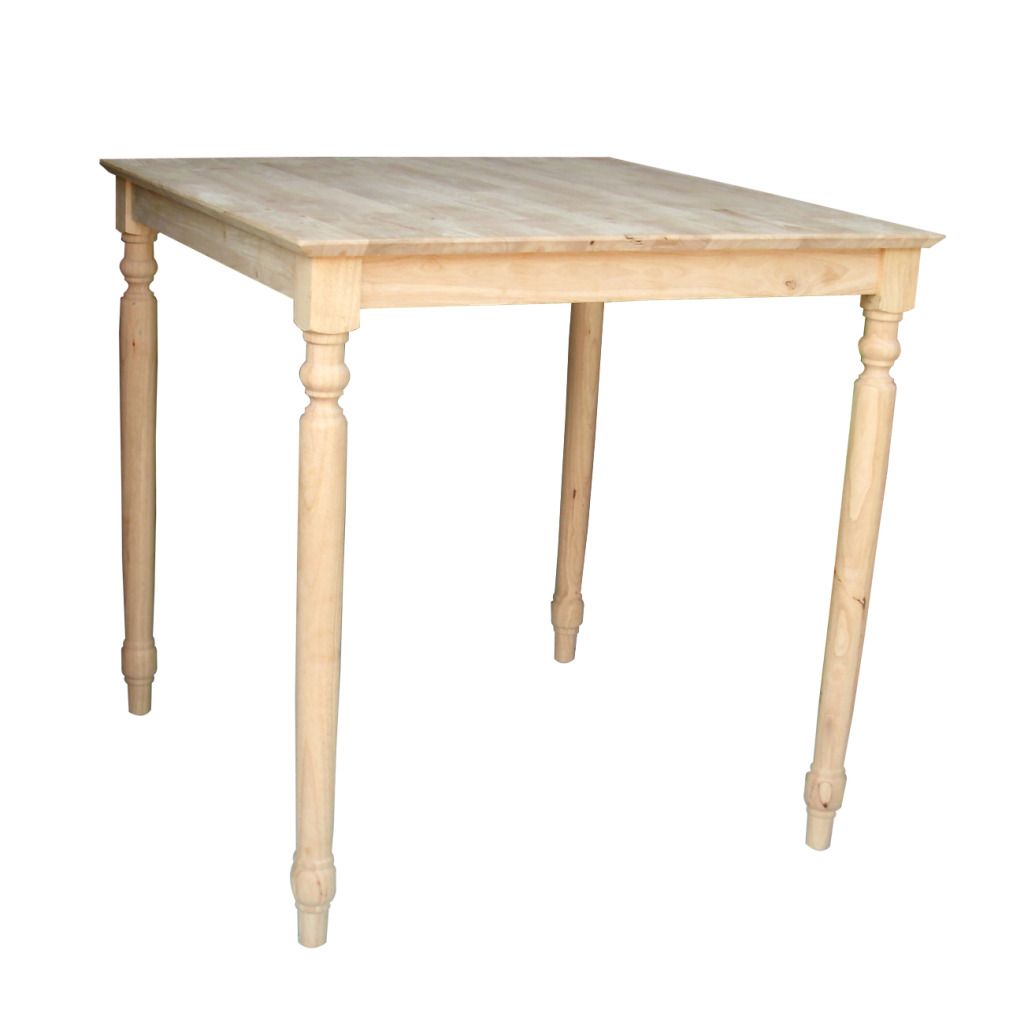 International Concepts Solid Wood Top Table with Turned Legs