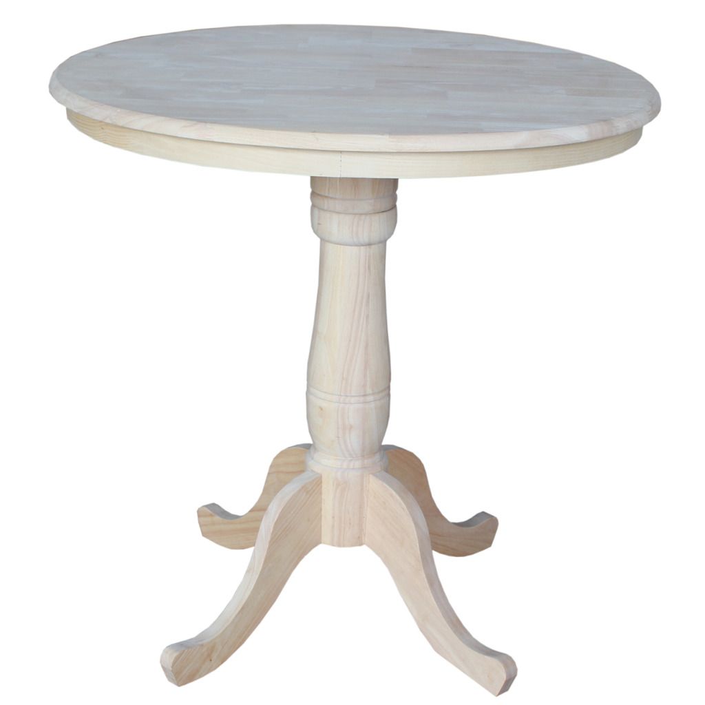 International Concepts 36" Round Top Adjustable Height Pedestal Table