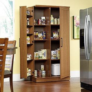 Sauder Home Plus Storage Cabinet Swing Out Door Brown