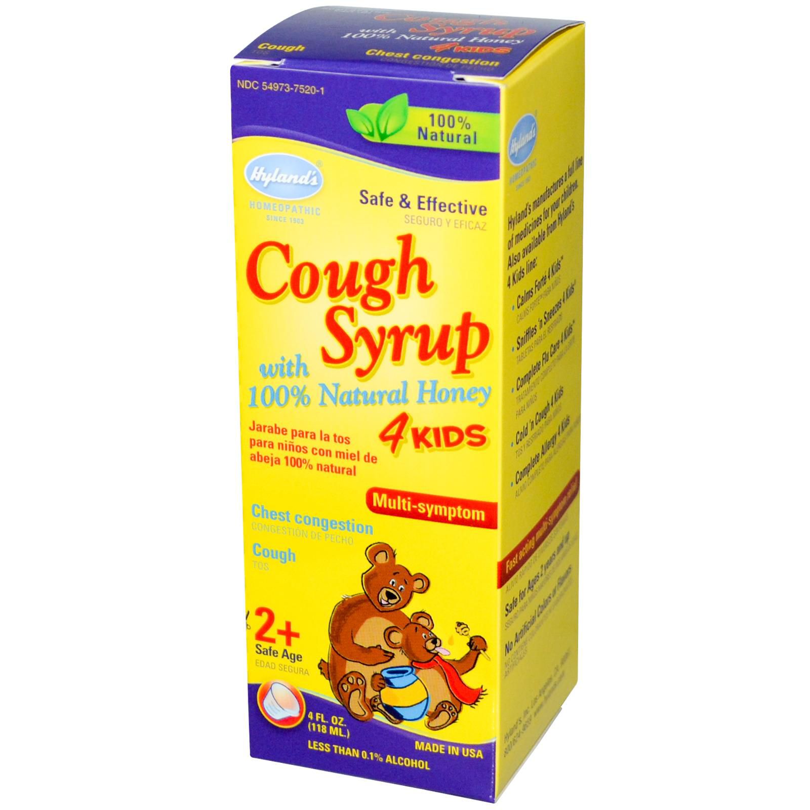 Homeopathic Cough Syrup With Honey 4 Kids 4 oz