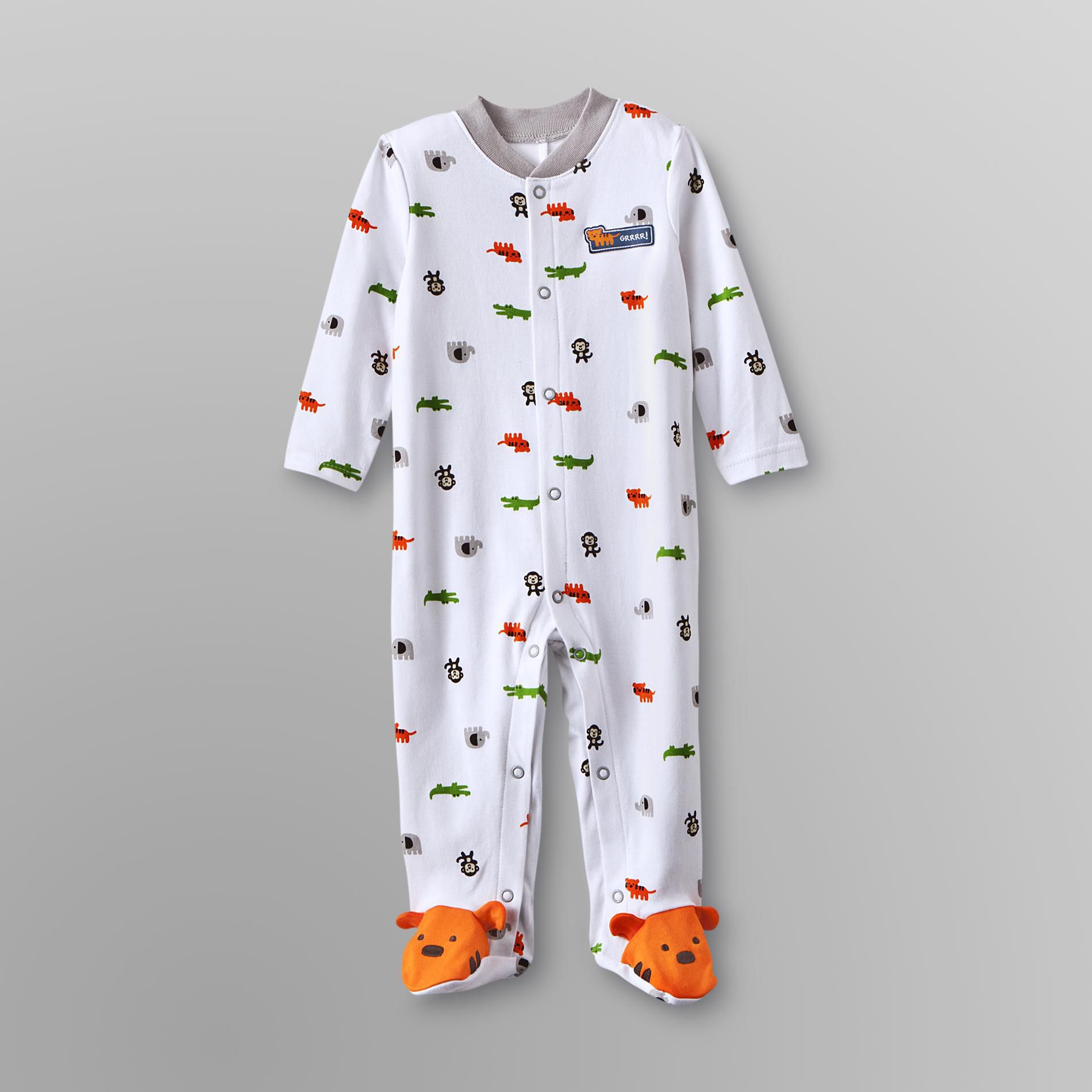 Little Wonders Infant Boy's Footed Pajamas - Jungle Animals