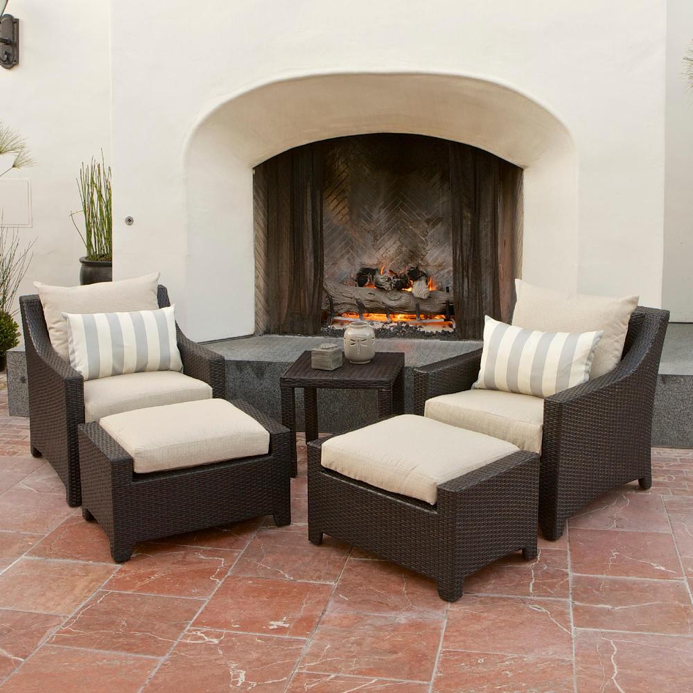 RST Brands Slate™ 5-Piece Club Chairs and Ottomans Set