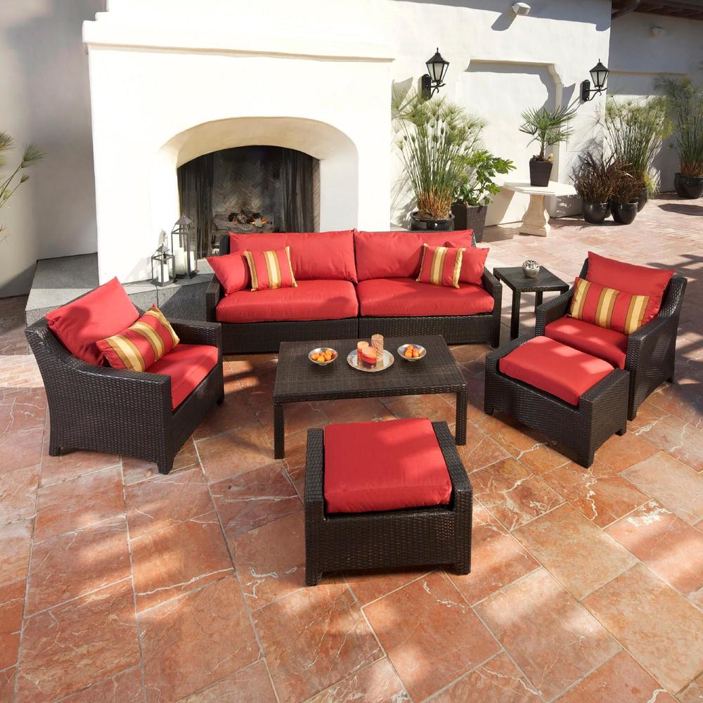 RST Brands Cantina™ 8-Piece Sofa, Club Chair and Ottomans Set
