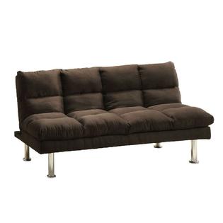 Dark Brown Futon Sofa Contemporary Versatility Comfort From Sears