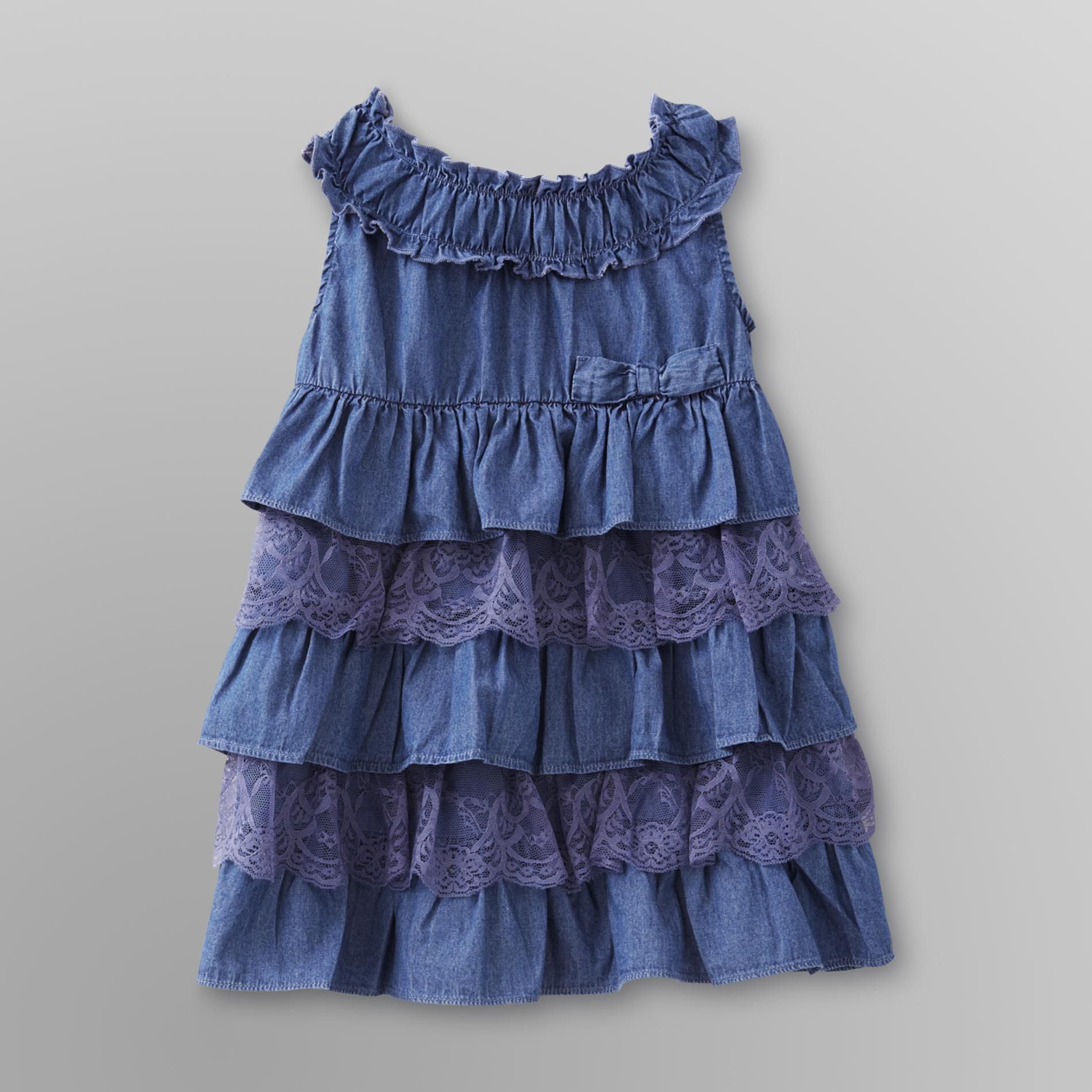 Route 66 Infant & Toddler Girl's Chambray Ruffled Dress