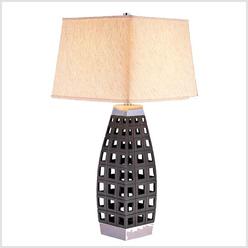 Ore International K-4178T Honeycomb Table Lamp, 14," x 29,", Dark Brown