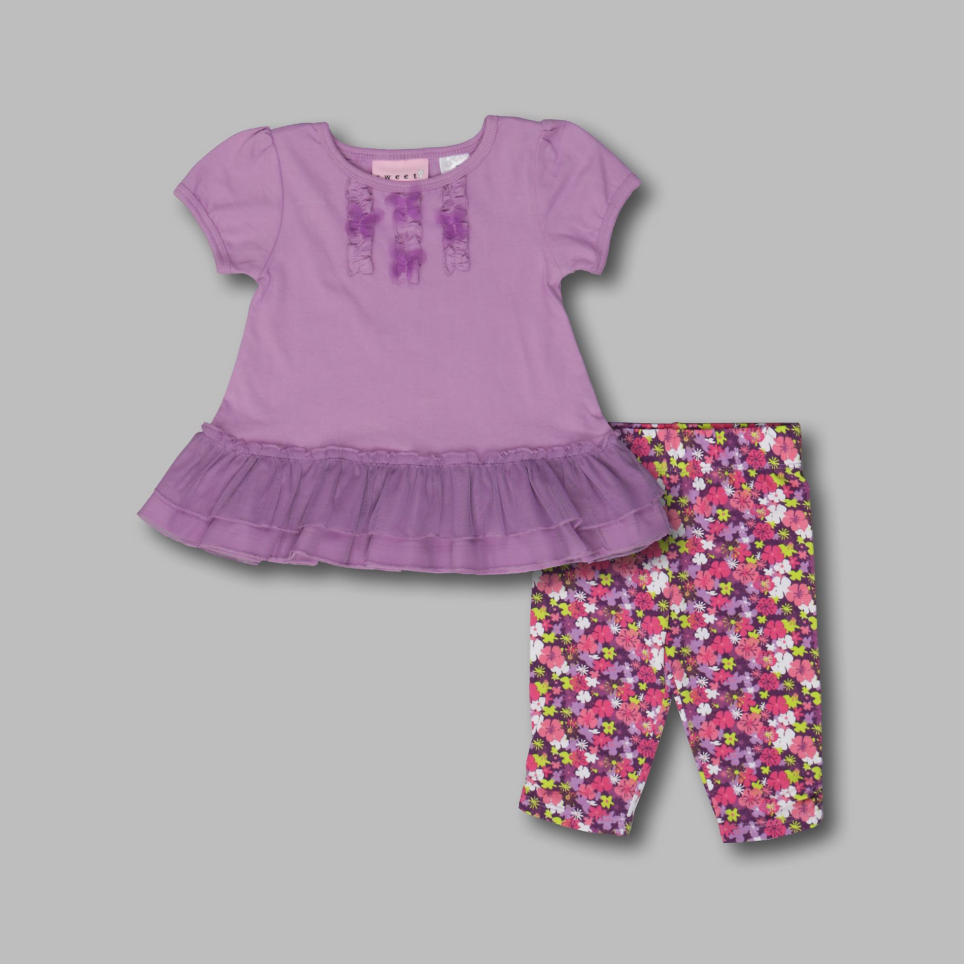 Sweet Heart Infant & Toddler Girl&#8217;s 2 Pc Peplum Floral Top & Leggings Set