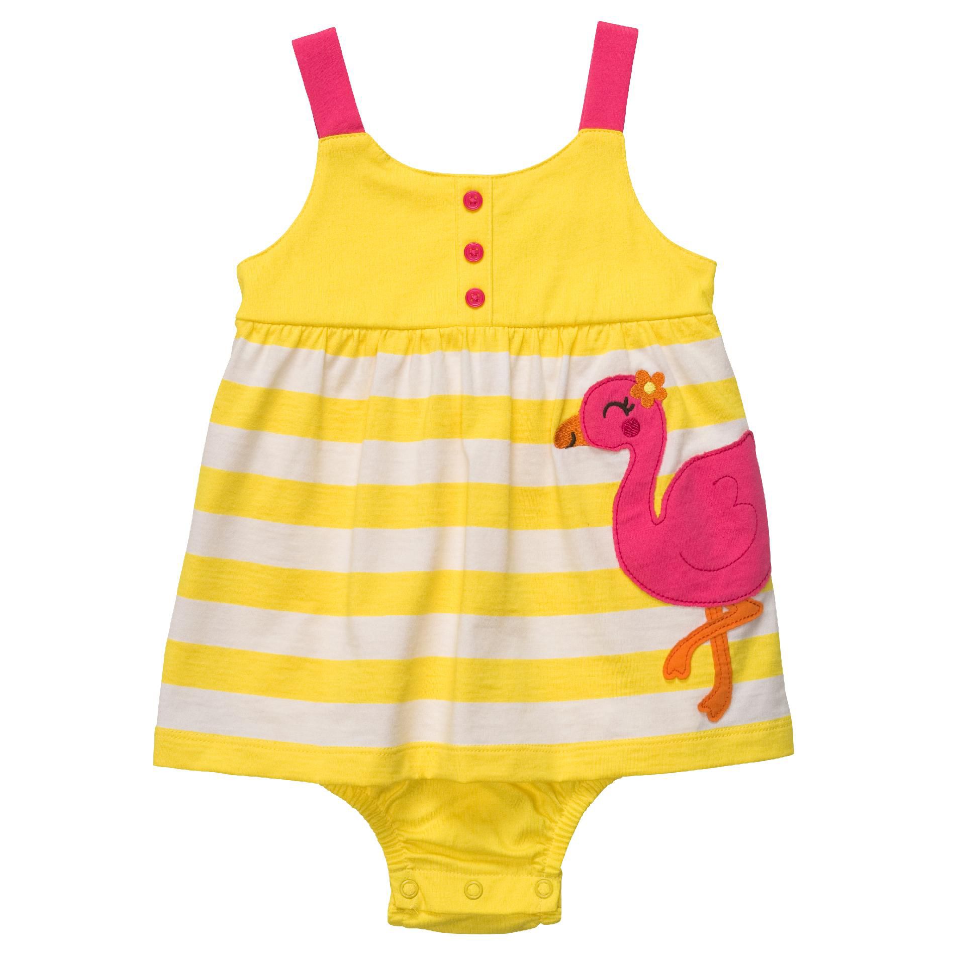 Carter's Newborn & Infant Girl&#8217;s Striped Flamingo Sunsuit