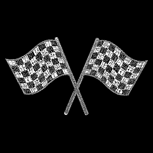 Los Angeles Pop Art Women's Word Art  Long Sleeve T-Shirt - Checkered Flags