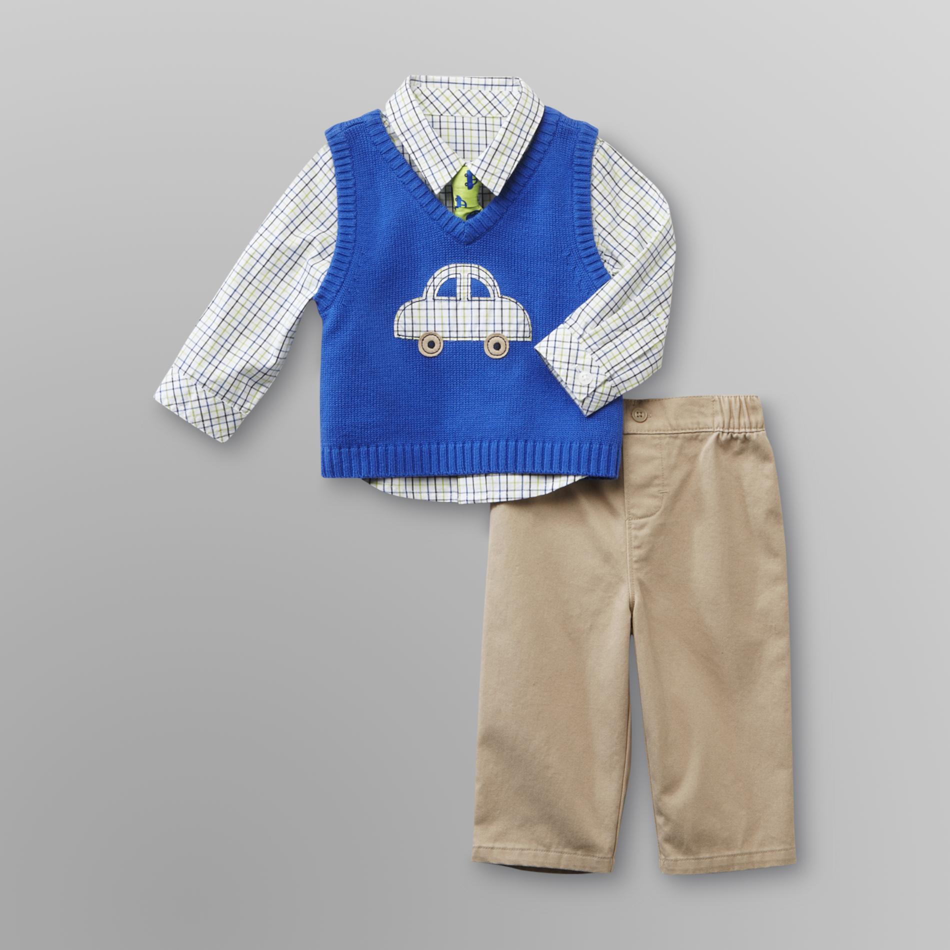 Small Wonders Infant Boy's Vest  Shirt  Tie & Pants - Car