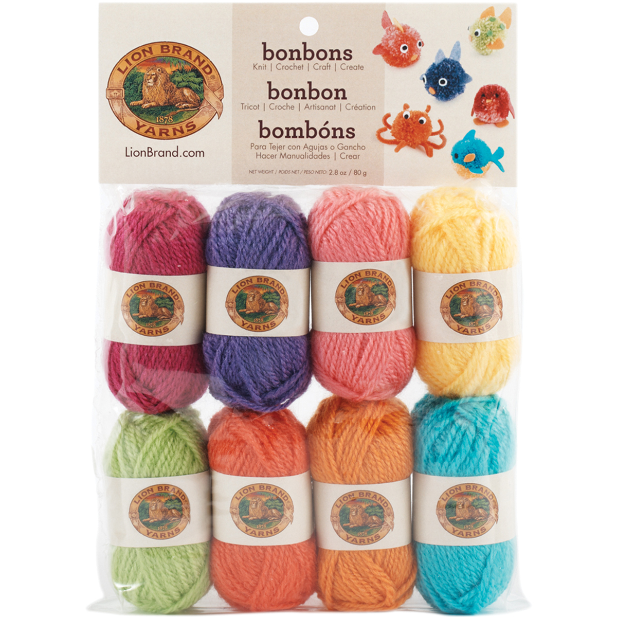 Lion Brand Bonbons Yarn 8/Pkg Brights