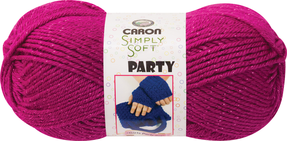 Caron Simply Soft Party Yarn Fuchsia Sparkle