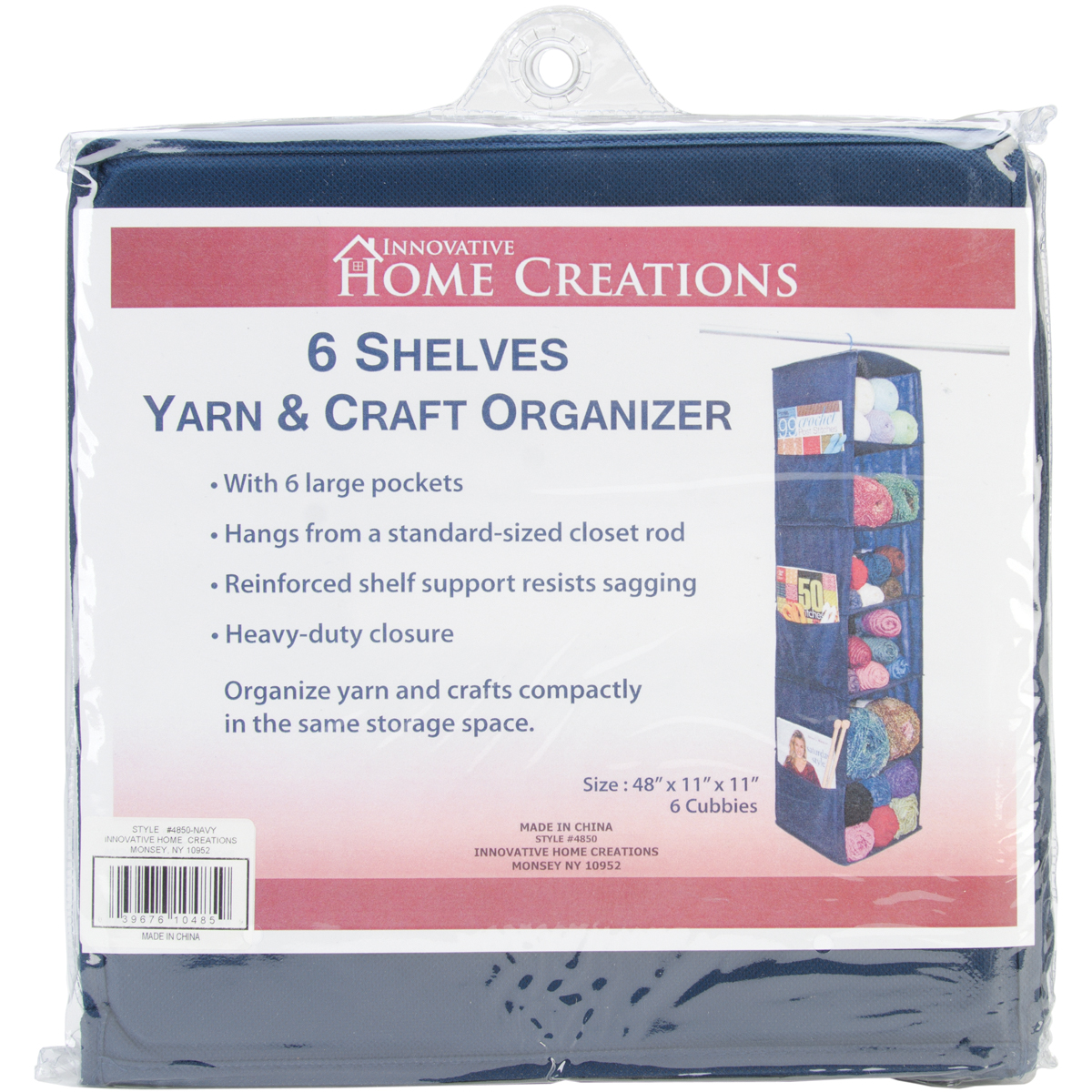 General Product 6 Shelf Yarn & Craft Organizer Navy
