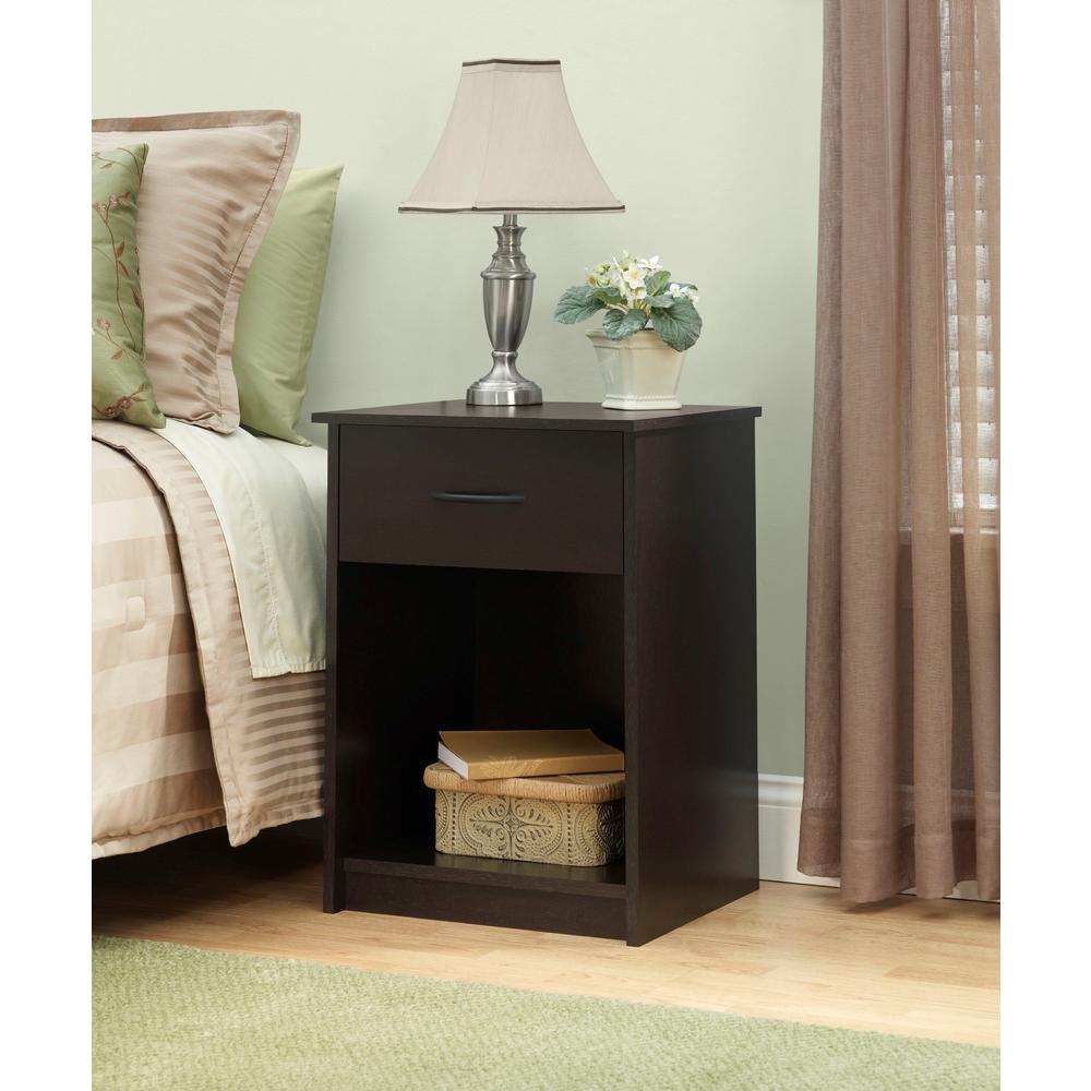 Dorel Core Night Stand with Storage Drawer  Multiple Colors
