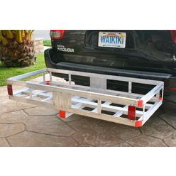 MaxxHaul 70108 49" x 22.5" Hitch Mount Aluminum Cargo Carrier With High Side Rails For RVs, Trucks, SUVs, Vans, Cars With 2" Hit